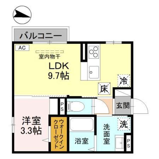セレニテ(1LDK/1階)の間取り写真