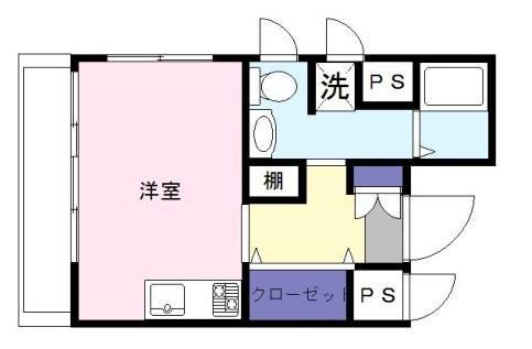 ネオビル(1K/4階)の間取り写真