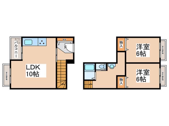 中津リバーサイドコーポB棟(2LDK/11階)の間取り写真