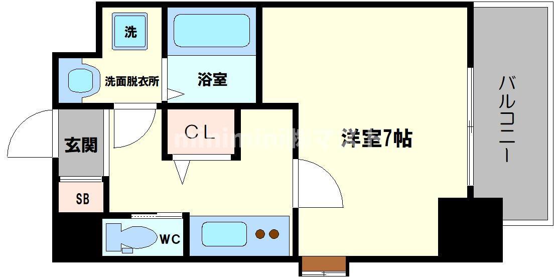 リデア南堀江(1K/9階)の間取り写真