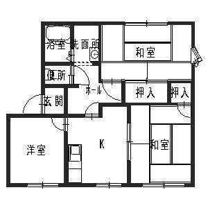フレグランス妻鹿(3K/2階)の間取り写真