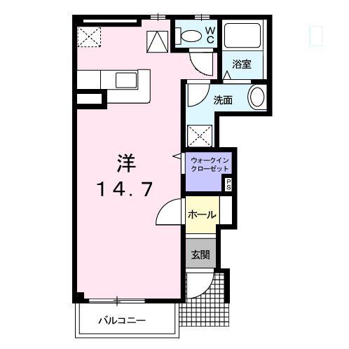 パークサイド・井田(ワンルーム/1階)の間取り写真