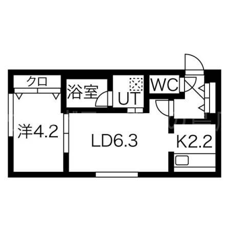 LICHTRARE麻生(1LDK/2階)の間取り写真
