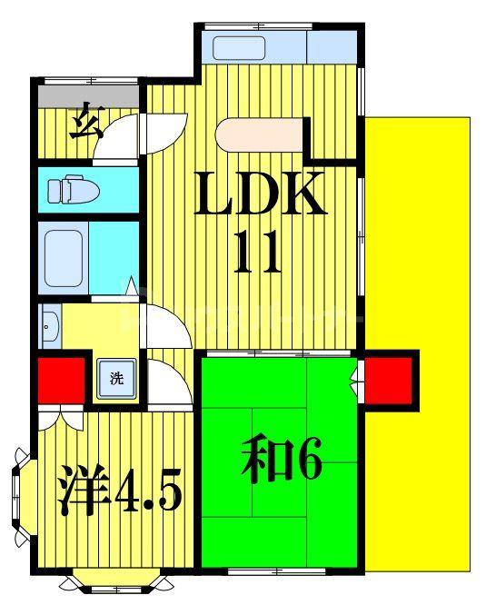 サンモール(2LDK/2階)の間取り写真
