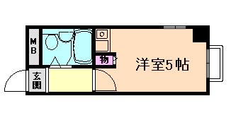 アビタシオン春日出(ワンルーム/2階)の間取り写真
