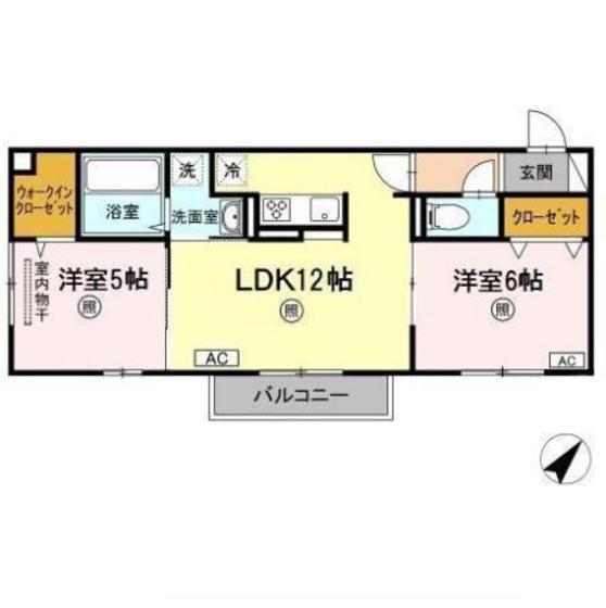 リオッサ(2LDK/2階)の間取り写真