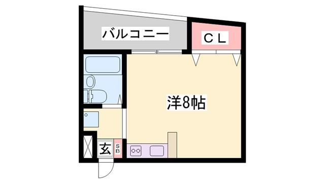 プレアール粟津III(ワンルーム/2階)の間取り写真