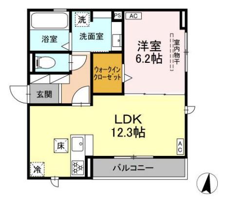 D-HILLS上浅田II(1LDK/2階)の間取り写真
