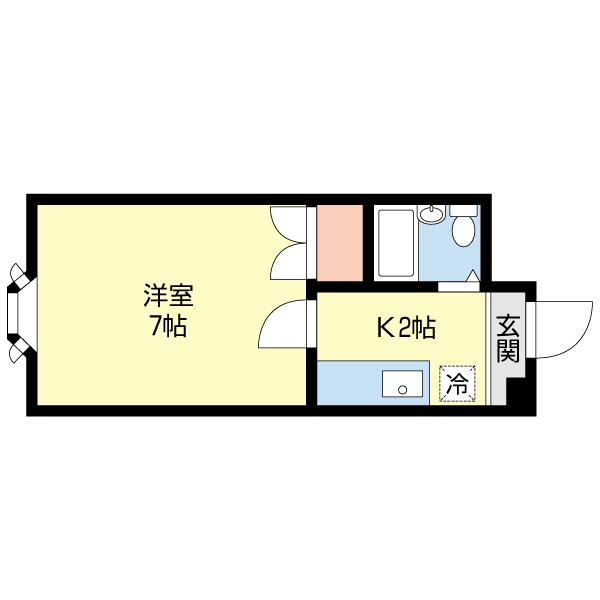 ハイデンスMM北20条(1K/4階)の間取り写真