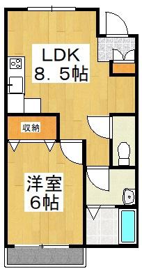 ハッピープレイス湊I(1LDK/1階)の間取り写真