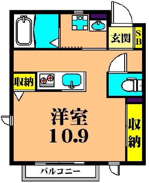 IRIS大井町(ワンルーム/2階)の間取り写真