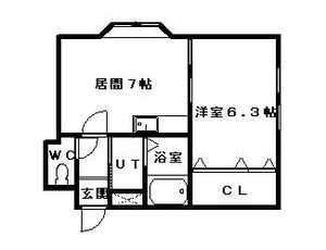 トレジャー白石(1DK/3階)の間取り写真