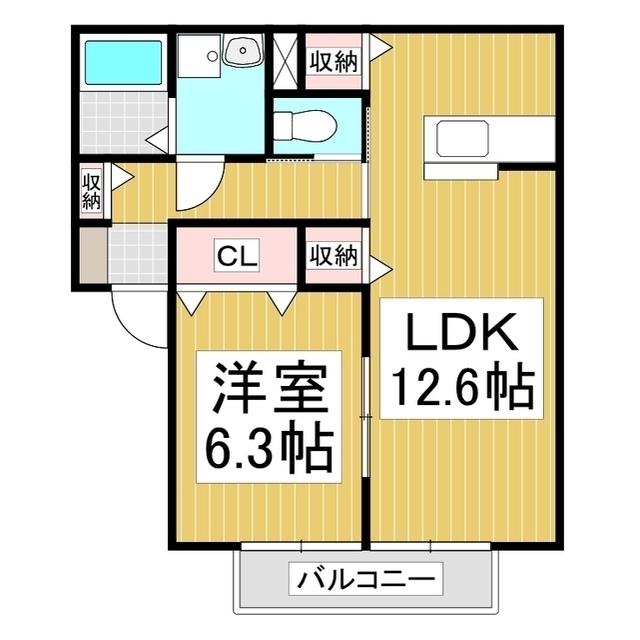 シルクガーデン(1LDK/1階)の間取り写真