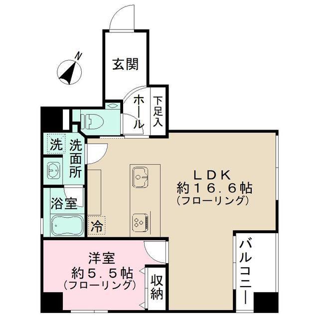 オパールヴィラ(1LDK/4階)の間取り写真