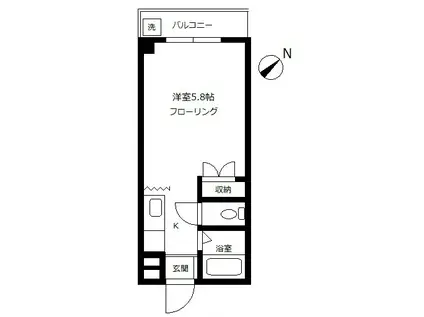 ハウス阿部(ワンルーム/3階)の間取り写真