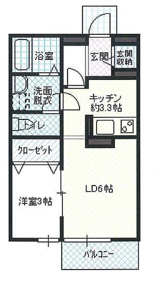 コートクレールII(1LDK/2階)の間取り写真