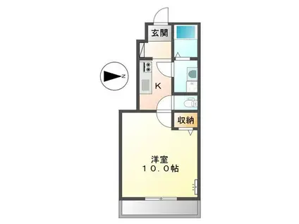アンダンテ(1K/1階)の間取り写真