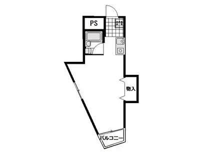 マンションシャガール(ワンルーム/2階)の間取り写真