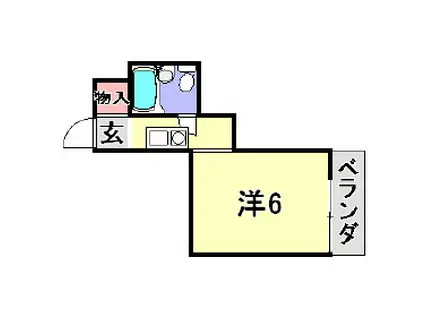 コスモメイト北野(1K/5階)の間取り写真