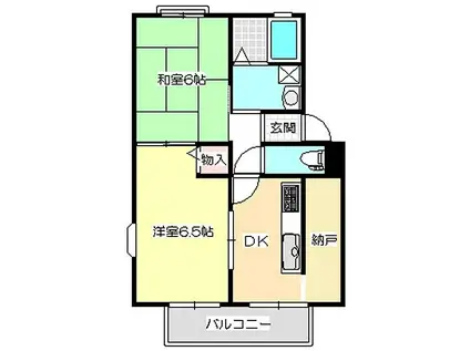 パリス北桜塚(2DK/3階)の間取り写真