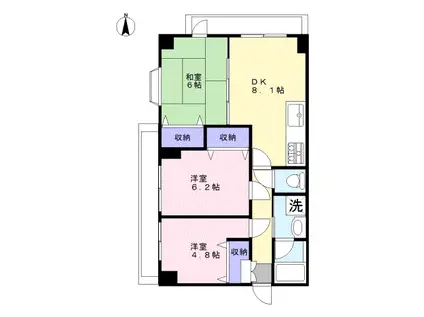 パークシティ桜堤(3DK/8階)の間取り写真