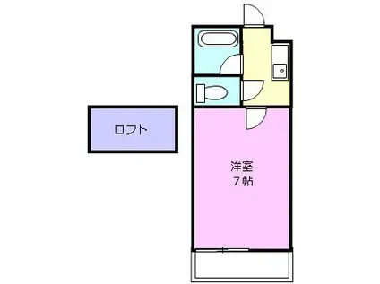 マリオ一身田 B(1K/2階)の間取り写真