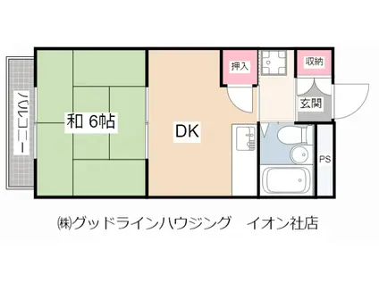 サンハイツ多井田(1DK/2階)の間取り写真