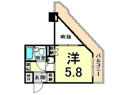 MAIN STAGE 武庫川(1K/8階)の間取り写真