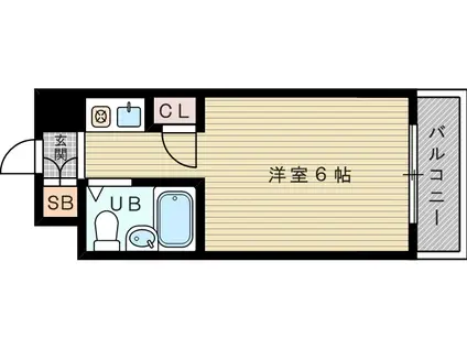 アイバレー上新庄(ワンルーム/4階)の間取り写真