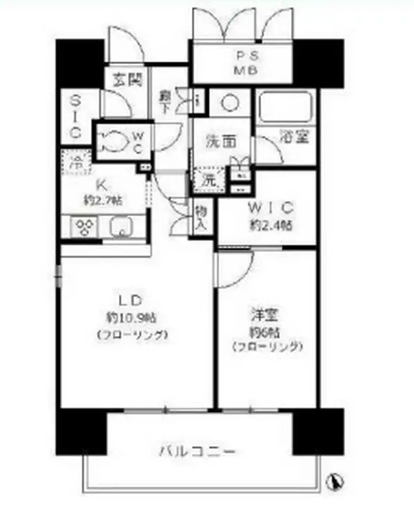 フォンテーヌ芝浦 5階階 間取り