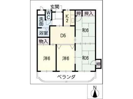 セナール衣ケ丘(4DK/4階)の間取り写真