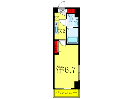 アクシーズタワー川口並木(1K/9階)の間取り写真