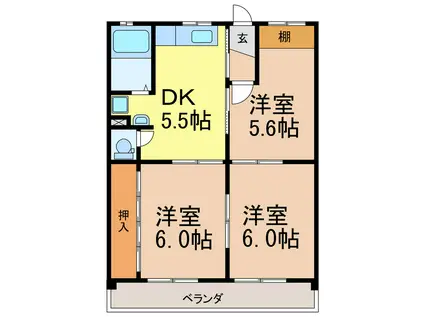 コーポNOZAKI NO.2(3DK/3階)の間取り写真