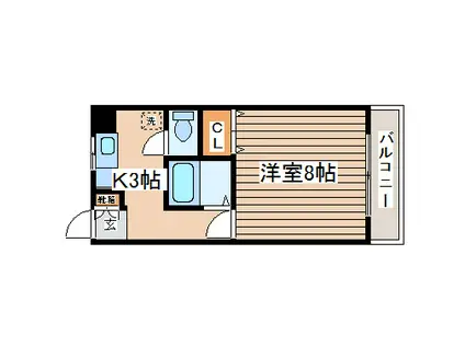 パートナー小松島(1K/3階)の間取り写真