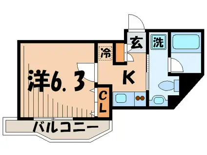 レジディア蒲田II(1K/6階)の間取り写真