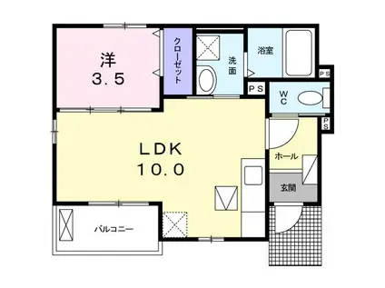 さくらハウス(1LDK/1階)の間取り写真
