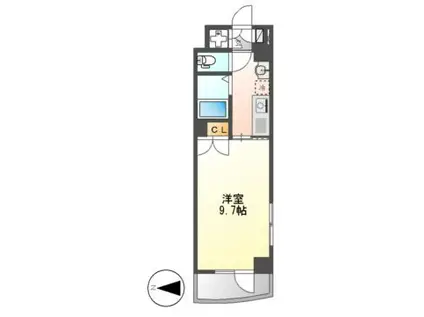 HF久屋大通レジデンス(1K/9階)の間取り写真