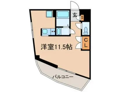 カーサフジタ(ワンルーム/3階)の間取り写真
