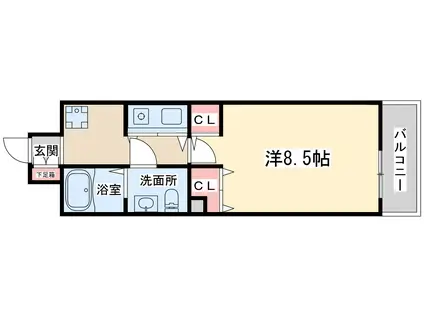 レジディア天神橋(1K/7階)の間取り写真