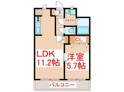 ヴィツッア小松原(1LDK/4階)の間取り写真
