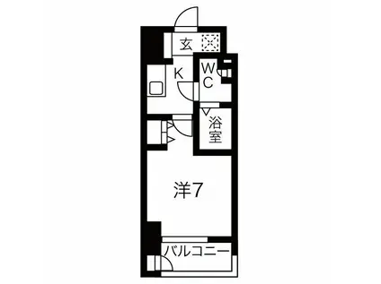 ワールドアイ大阪城イーストアドバンス(1K/6階)の間取り写真