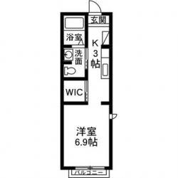 ワイコロアヴィレッジC(1K/1階)の間取り写真