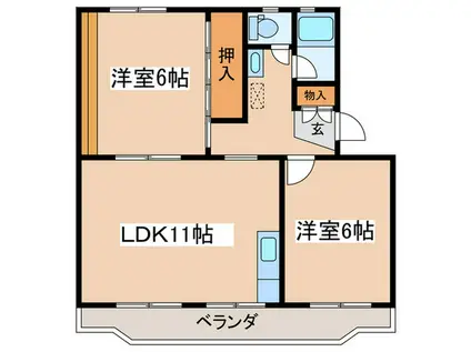 ロイヤルハイツ(2LDK/3階)の間取り写真