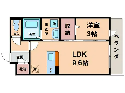 パライソ(1LDK/2階)の間取り写真