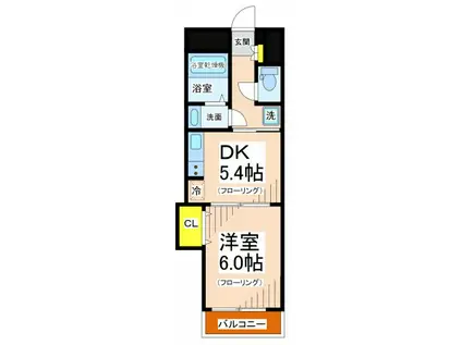 グリーンワード芦花(1DK/1階)の間取り写真