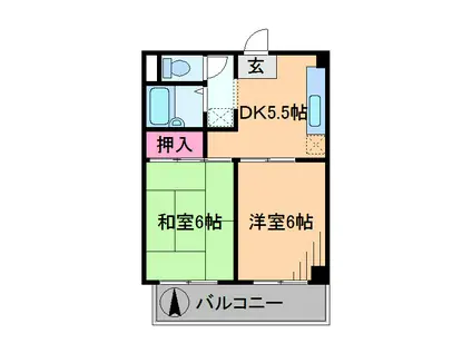下田ビル(2DK/2階)の間取り写真