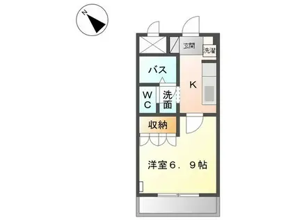 グランチェスタ冬野(1K/2階)の間取り写真