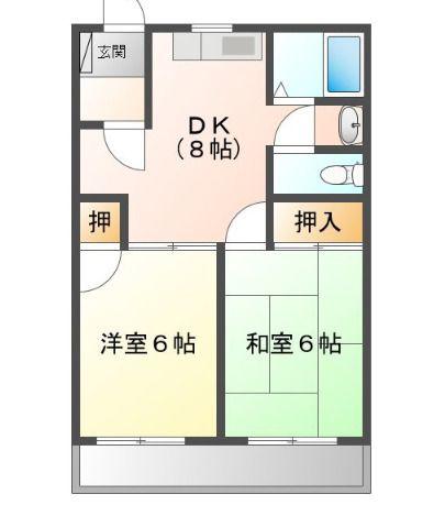 サンフィールド(2DK/1階)の間取り写真