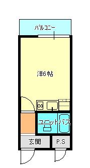 ジョイロードハマウラ(ワンルーム/2階)の間取り写真