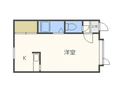 イオボヌール新札幌(1K/2階)の間取り写真